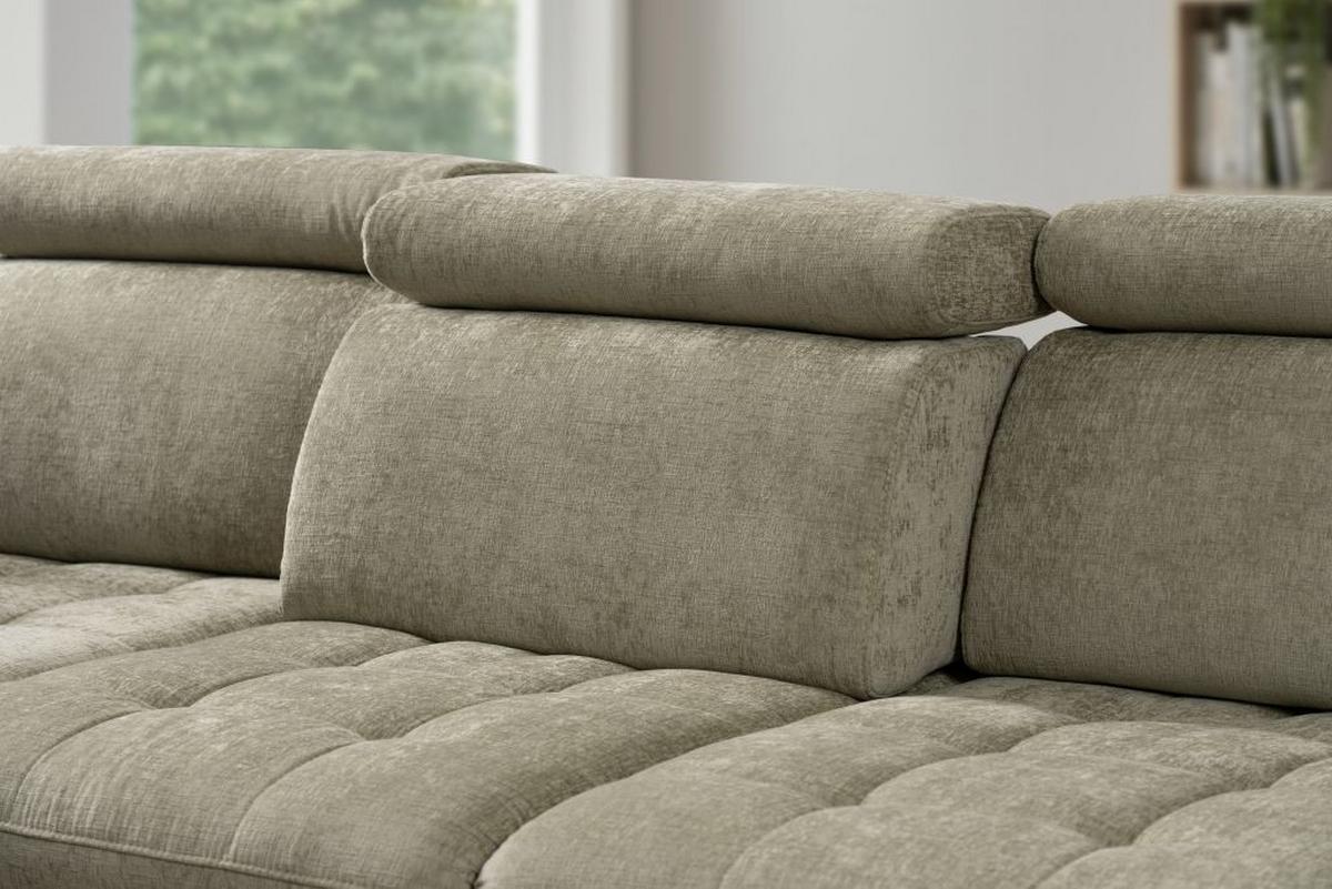 Rohová sedačka CAROLINE XC, levá, sv. zelená, s funkcemi - černá/světle zelená, Moderní, kompozitní dřevo/textil (250/288cm)