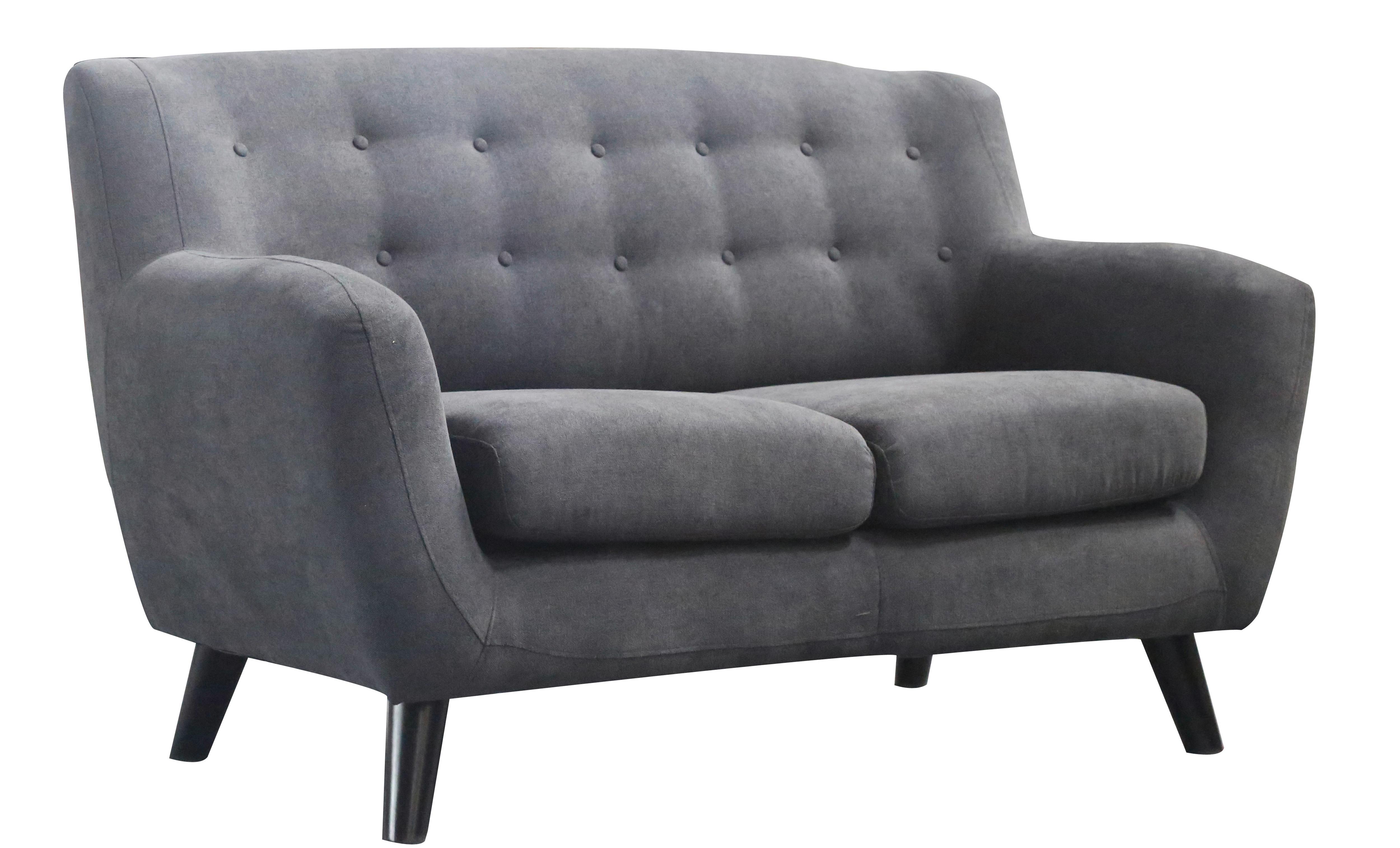 2-Sitzer-Sofa Monaco Dunkelgrau - Dunkelgrau/Schwarz, MODERN, Textil (134/82/80,5cm) - Luca Bessoni