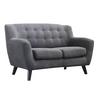 2-Sitzer-Sofa Monaco Dunkelgrau - Dunkelgrau/Schwarz, MODERN, Textil (134/82/80,5cm) - Luca Bessoni
