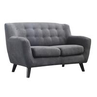 2-Sitzer-Sofa Monaco Dunkelgrau - Dunkelgrau/Schwarz, MODERN, Textil (134/82/80,5cm) - Luca Bessoni