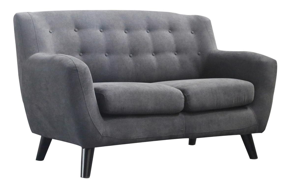 2-Sitzer-Sofa Monaco Dunkelgrau - Dunkelgrau/Schwarz, MODERN, Textil (134/82/80,5cm) - Luca Bessoni