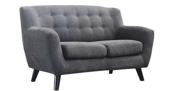 2-Sitzer-Sofa Monaco Dunkelgrau - Dunkelgrau/Schwarz, MODERN, Textil (134/82/80,5cm) - Luca Bessoni