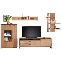 Wohnkombination 4-tlg. Buenos Aires Anthrazit/eichefarben - Eichefarben/Anthrazit, Design, Glas/Holzwerkstoff (337/210/50cm) - MID.YOU