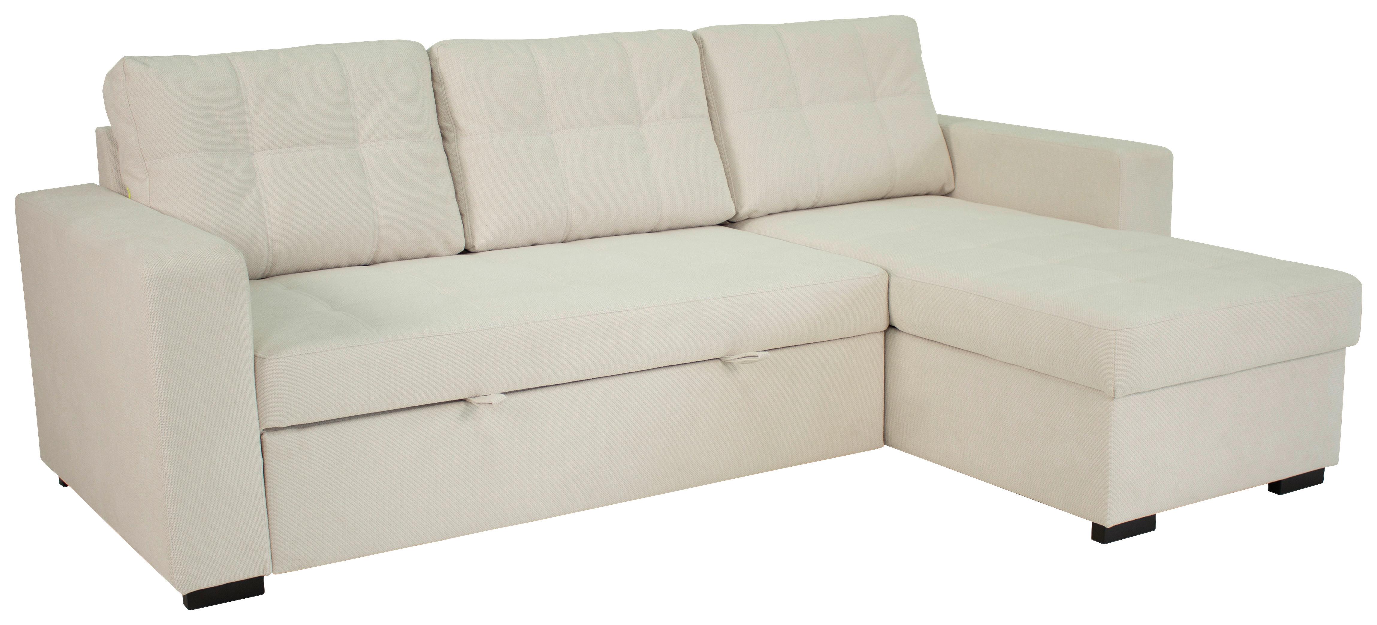 Sedačka TURIN, obojstranná, slonovinová tk. CROWN - slonovinová, Trend, kov/drevo (239/160cm)