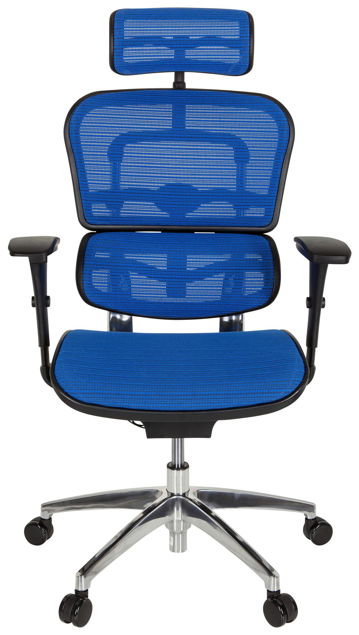 Drehstuhl Ergohuman Edition Armstützen Blau/schwarz - Chromfarben/Blau, MODERN, Kunststoff/Textil (67/141/63cm) - MID.YOU