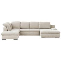 Wohnlandschaft Isona Creme Chenille - Chromfarben/Creme, Design, Textil (212/353/165cm) - Livetastic