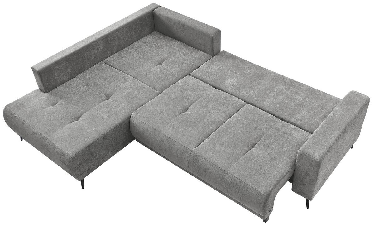 Rohová sedačka TEXAS, ľavá, sivohnedý velúr - čierna/taupe, Konventionell, drevo/textil (203/259cm) - Based