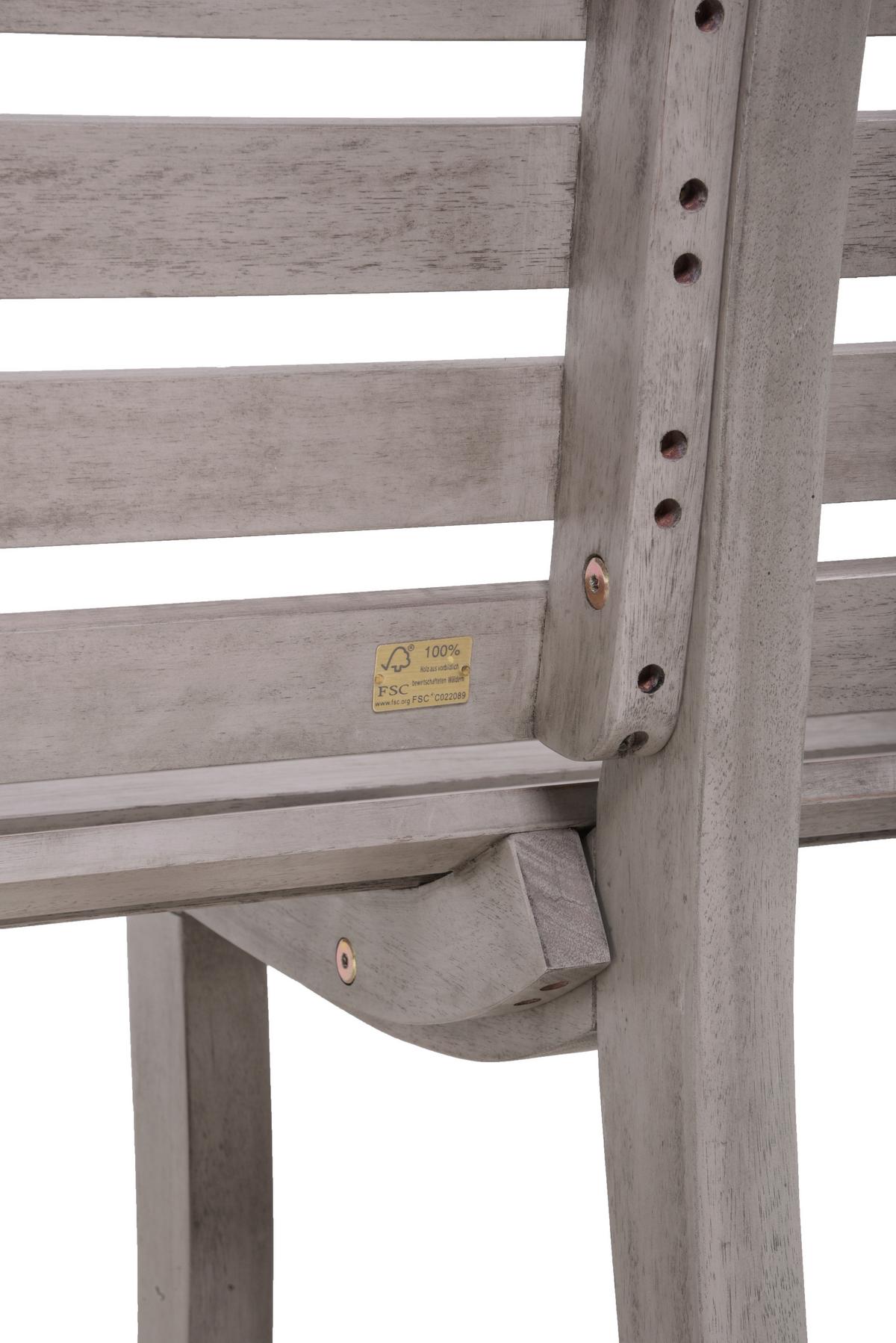 Gartenbank Holz Mandalay 2-Sitzer - Grau, MODERN, Holz (60/82/150cm) - Gardenson