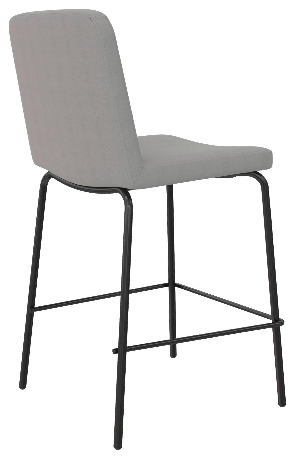 Barhocker Grau, B: 52 cm - Schwarz/Grau, Basics, Textil/Metall (52/88/47cm) - MID.YOU