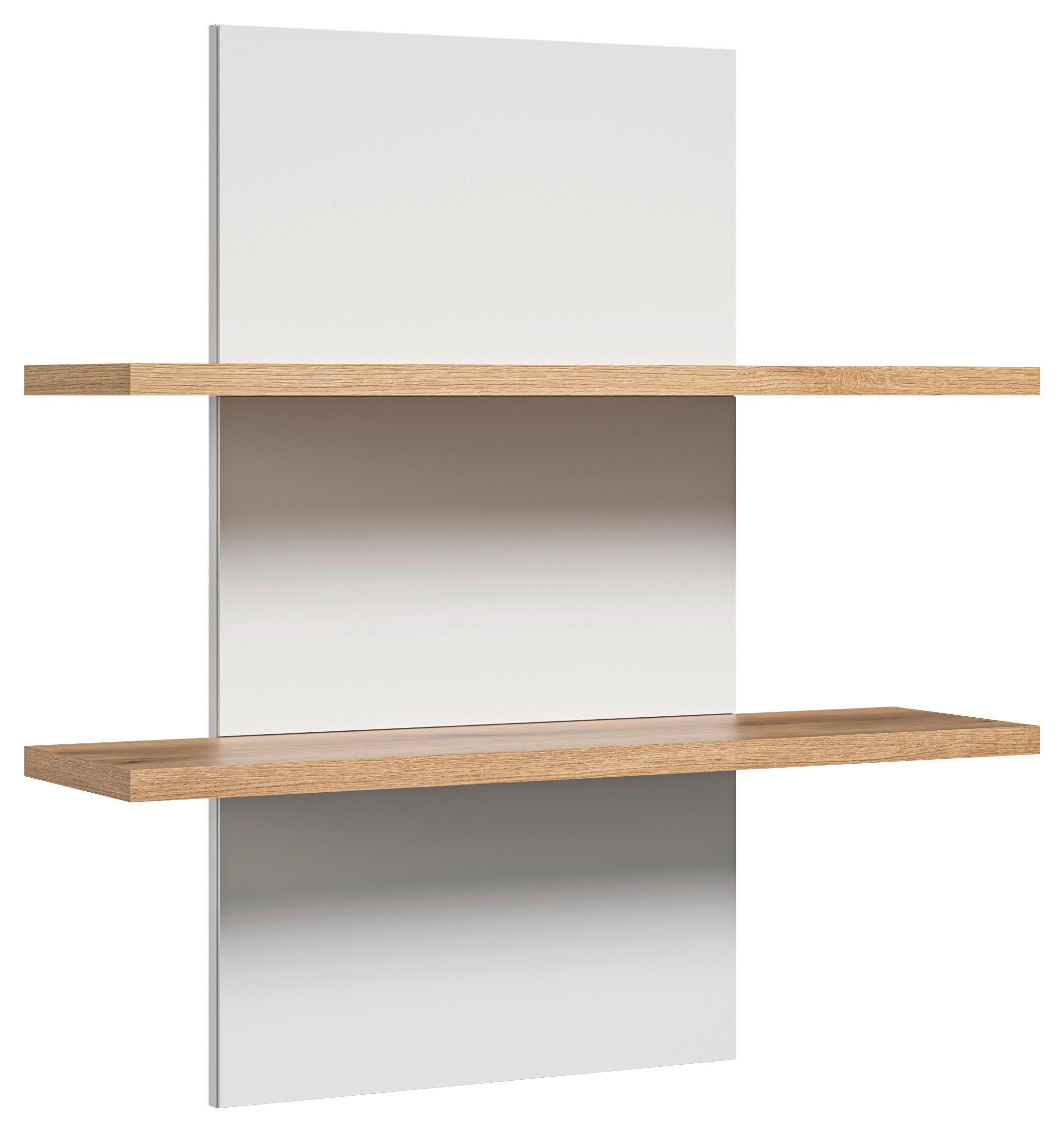 Wandboard Austin 75 cm Eichefarben/Weiss - Eichefarben/Weiß, Trend, Glas/Holzwerkstoff (75/81/22cm)
