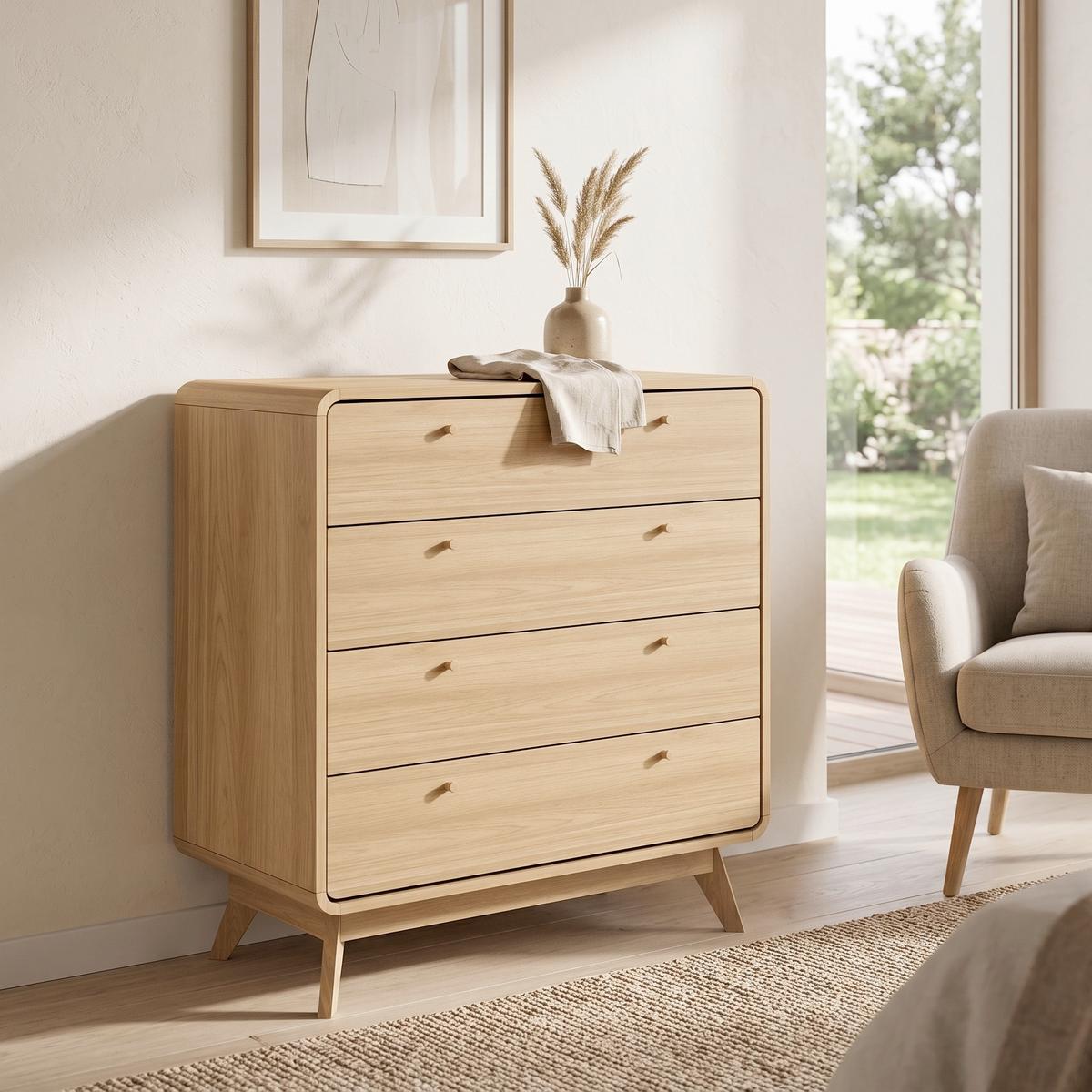 Kommode Cassie Naturfarben 80 cm - Eichefarben/Naturfarben, Design, Holzwerkstoff (80/88/39cm) - MID.YOU