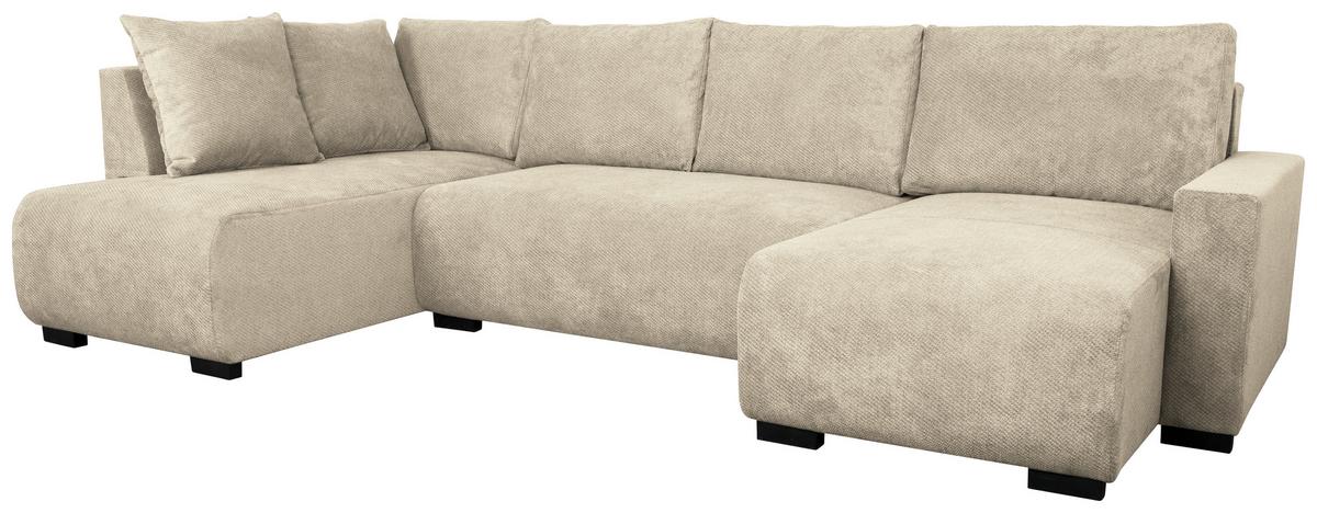 Wohnlandschaft Veronice Beige B: 313 cm - Blau/Beige, Trend, Textil (171/313/141cm)