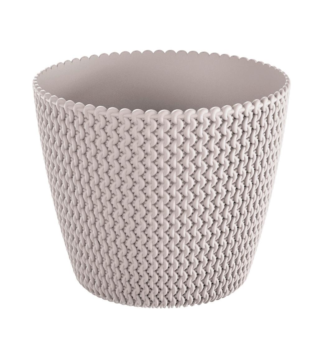 Kaspó Splofy 16cm - barna, műanyag (16cm)