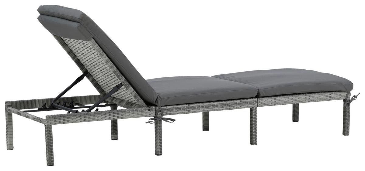 Sonnenliege Bilbao Kunststoffgeflecht - Grau, KONVENTIONELL, Kunststoff/Textil (59/84/198cm) - Gardenson