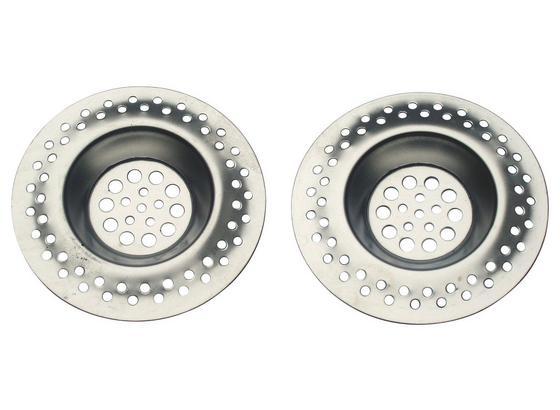 Abflusssieb-Set 2 teilig - Silberfarben, KONVENTIONELL, Metall (7cm) Abflusssieb-Set 2 teilig - Silberfarben, KONVENTIONELL, Metall (7cm)