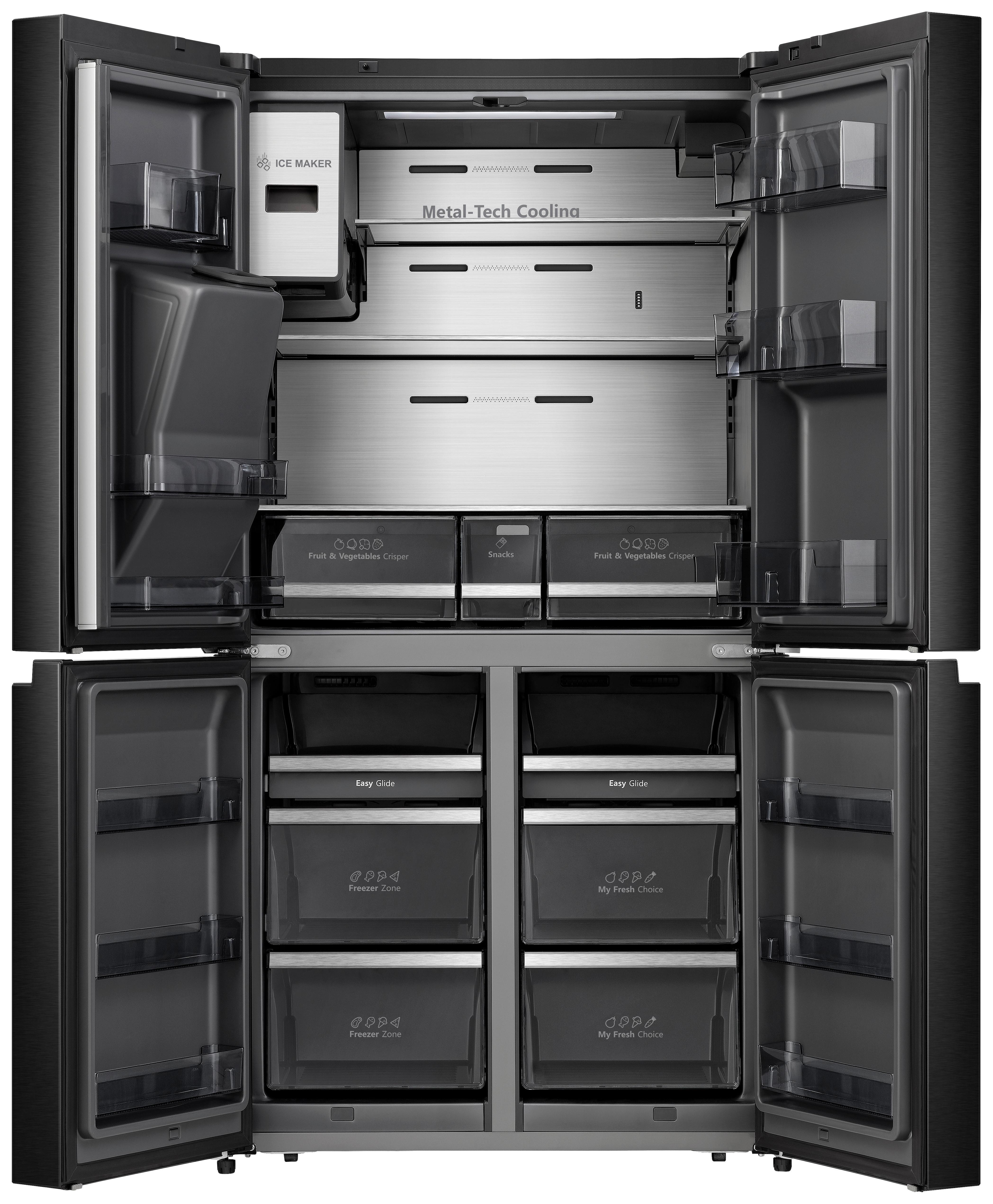 Multi-Door Rq760n4ife Schwarz - Schwarz, Basics, Metall (91,4/178,5/72,5cm) - Hisense