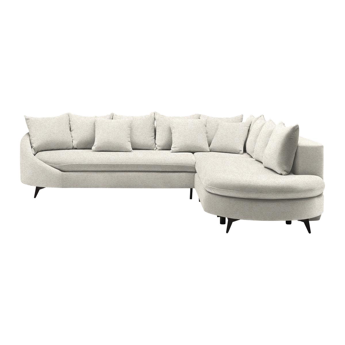 Rohová sedačka AXEL, pravá, béžová tkanina - černá/béžová, Moderní, kov/textil (291/250cm) - Mömax