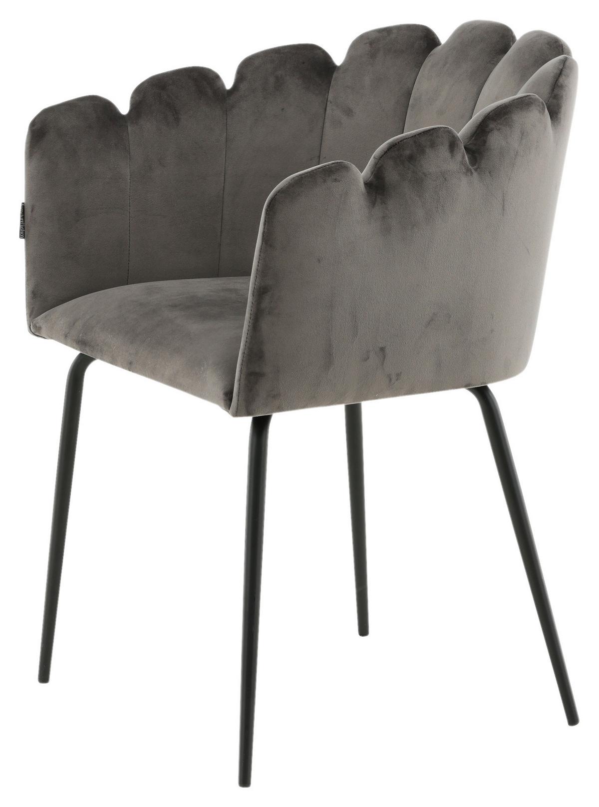 Stuhl Limhamn - Grau, Design, Textil/Metall (61/76.56/54cm) - Livetastic