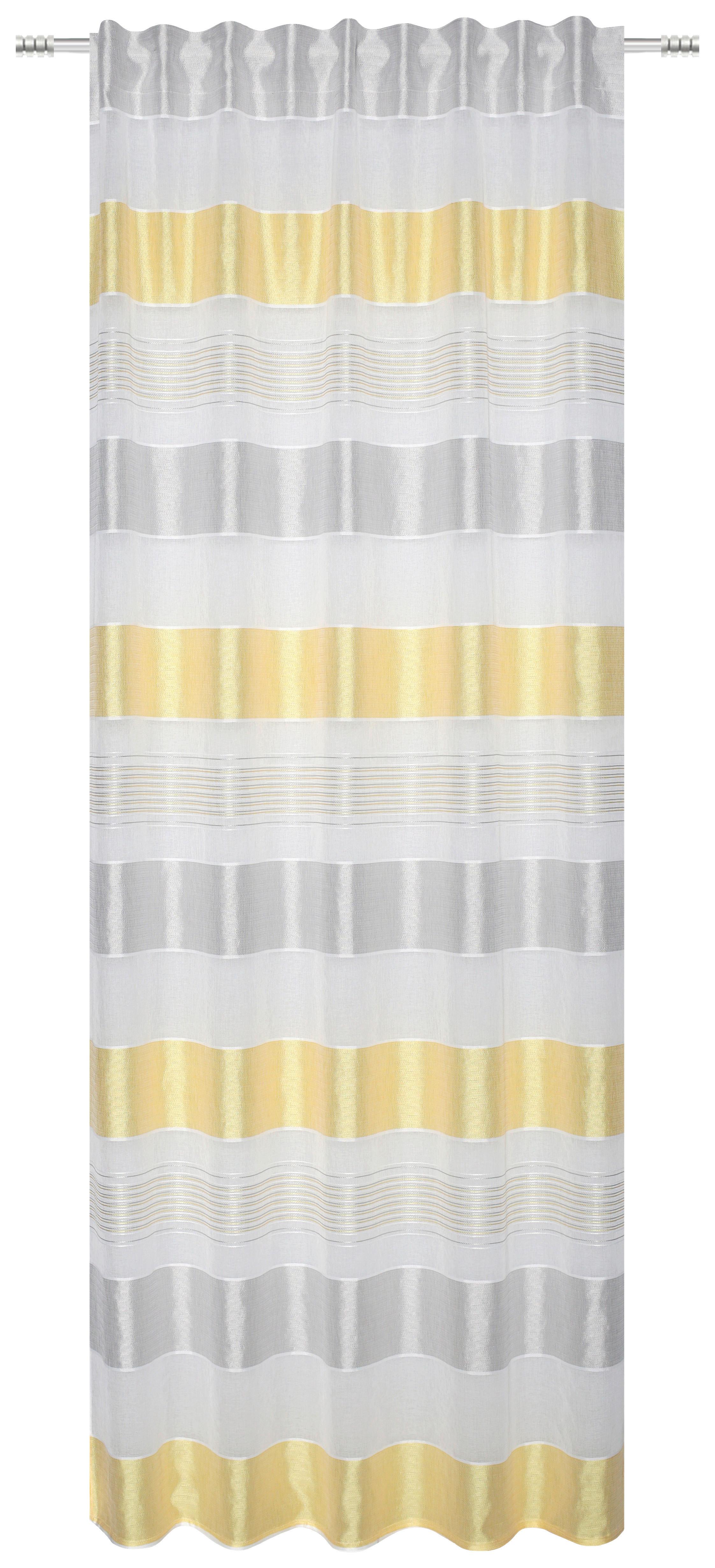 Fertigvorhang Kristina - Gelb, MODERN, Textil (140/245cm) - Luca Bessoni