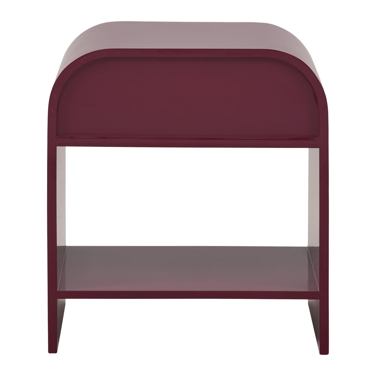 Nočný stolík RUBY vínovočervená, lakovaná - vínovočervená, Modern, kompozitné drevo (40/45/30cm) - Mömax
