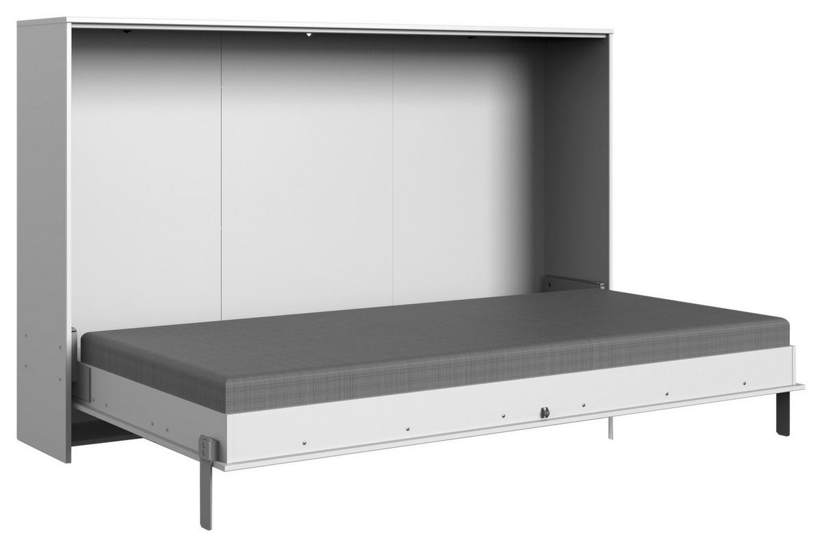 Schrankbett mit Lattenrost 120x200 Juist Weiß - Weiß, KONVENTIONELL, Holz/Holzwerkstoff (120/200cm) - MID.YOU