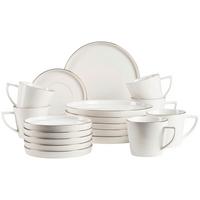 Kaffeeservice Sita Weiß/Goldfarben, 18-teilig - Goldfarben/Weiß, Trend, Keramik - Mäser
