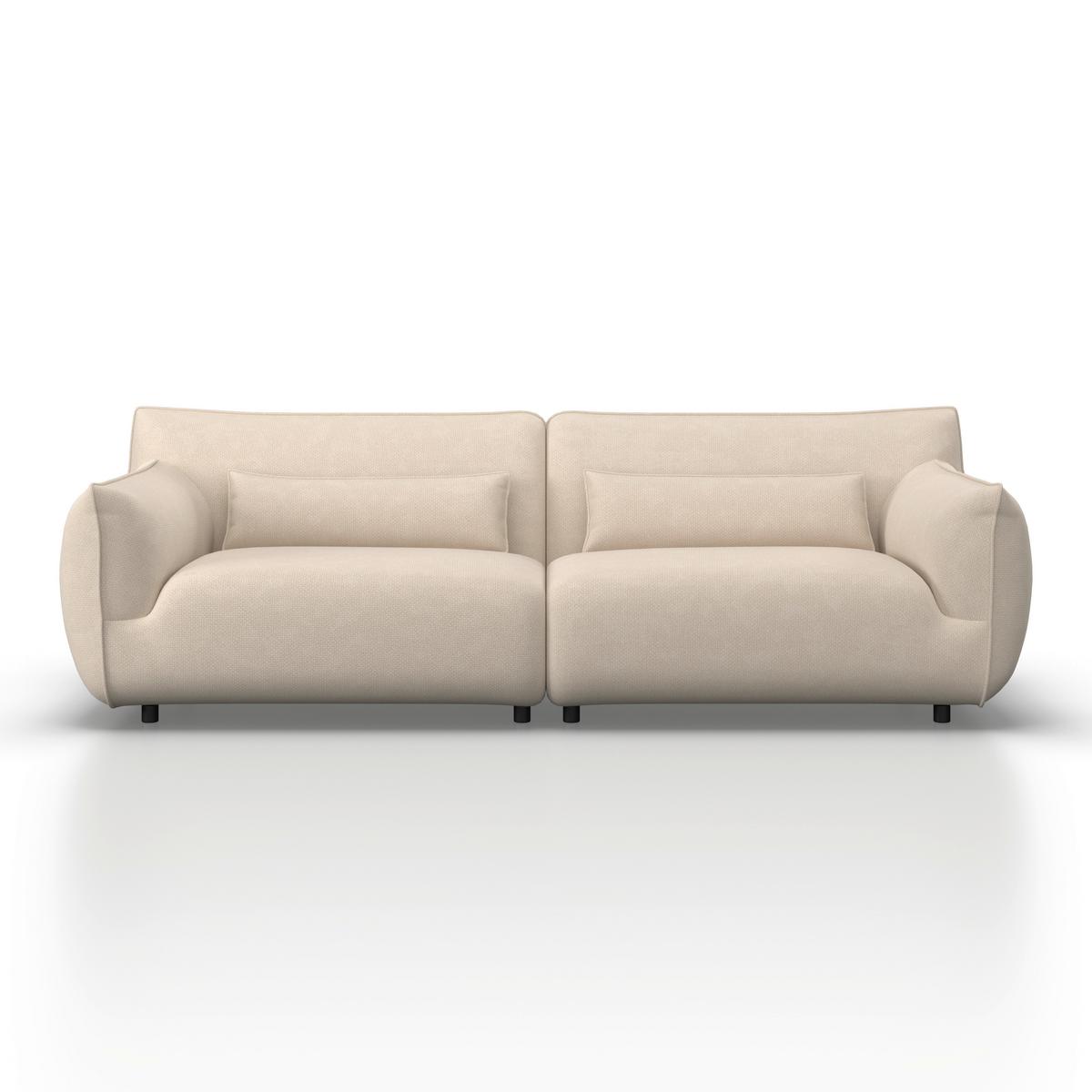 Velká pohovka CLARA, béžová - černá/krémová, Moderní, kov/dřevo (284/86/111cm) - Bessagi Home