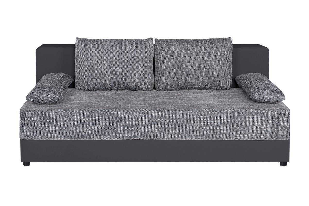 Schlafsofa Lucy Grau B: 200 cm - Schwarz/Grau, Design, Holzwerkstoff/Textil (200/90/103cm) - P & B