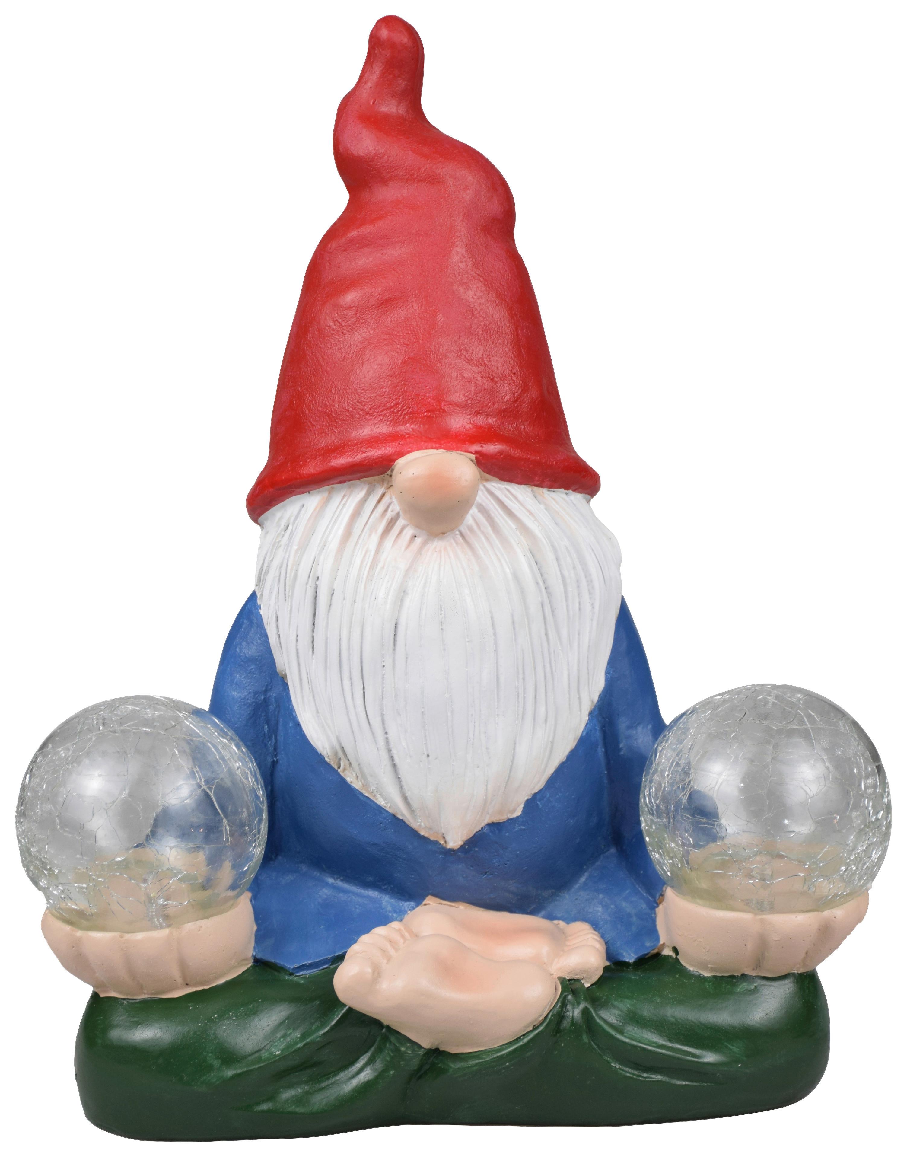 Solární svítidlo Zwergal, V:ca 25cm,vícecbarev. - bílá/modrá, Moderní, plast/sklo (20/13/25,5cm) - Modern Living