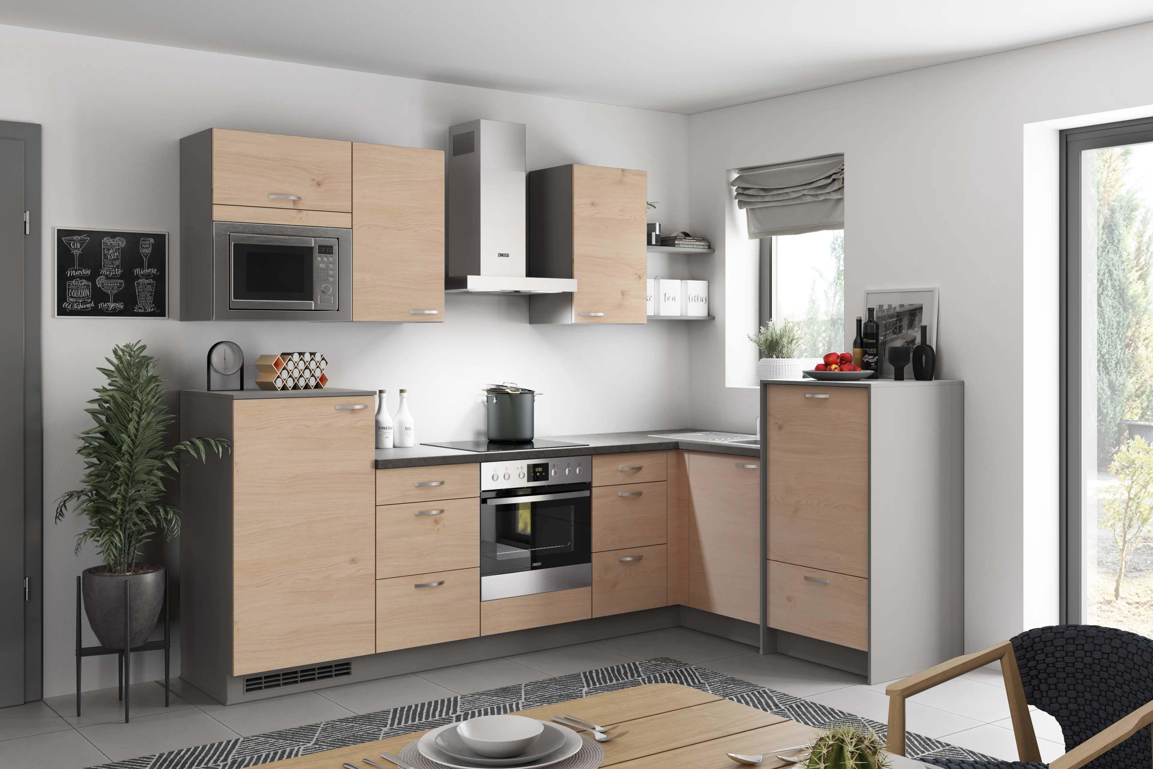 Eckküche Plan - Wildeiche/Anthrazit, MODERN, Holzwerkstoff (280/178cm) - Express