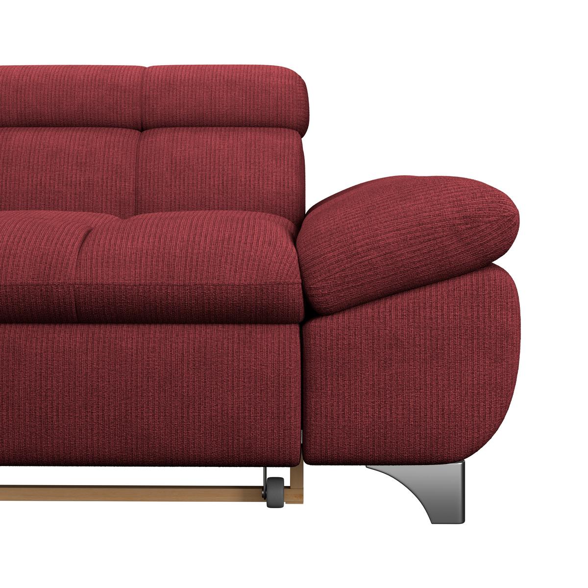 Rohová sedačka GEMINI, ľavá, bordová ženilka - bordová/chrómová, Konventionell, kov/textil (234/312cm)