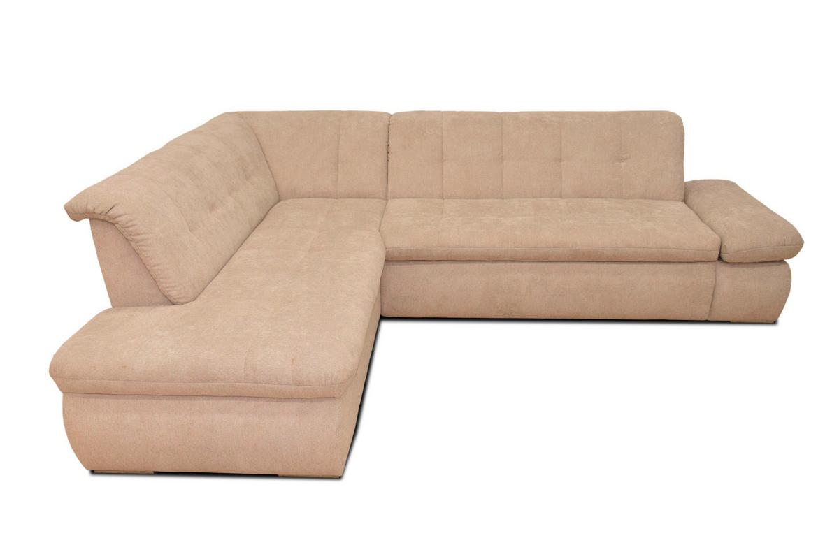 Ecksofa Moric Beige Mikrofaser - Chromfarben/Beige, KONVENTIONELL, Textil (216/273cm) - MID.YOU