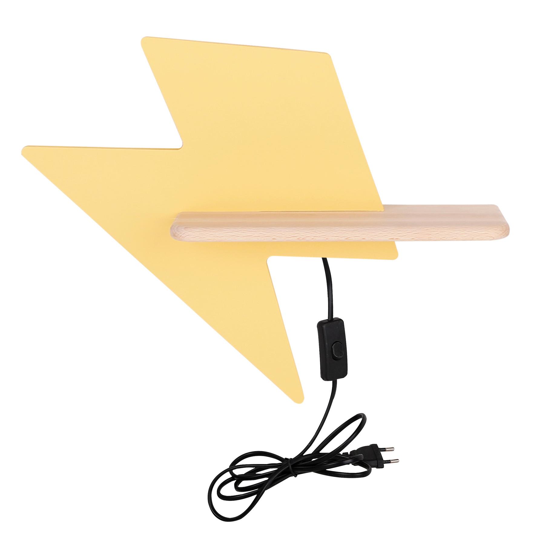Kinderwandleuchte 21-19547 Lightning - Gelb, Basics, Holz/Holzwerkstoff (40/12/31cm)