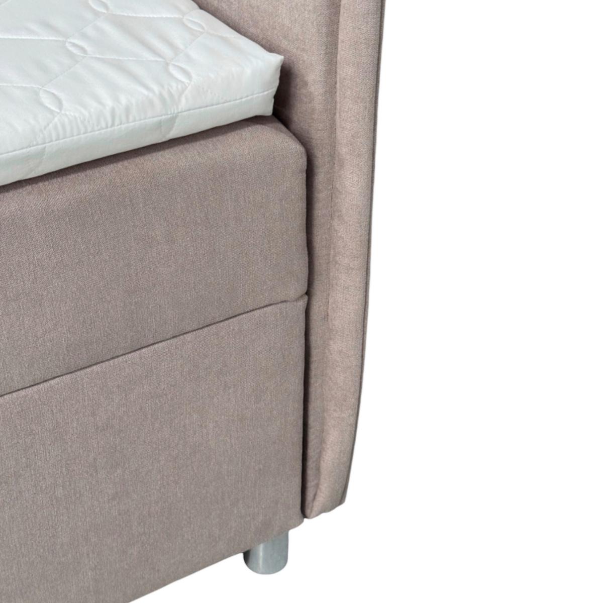 Boxbett Levie 180x200 Cm - Silberfarben/Hellgrau, Basics, Textil (180/200cm) - MID.YOU