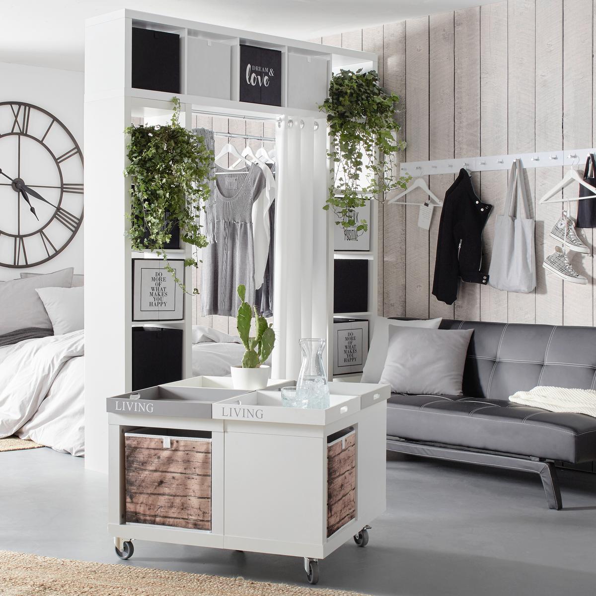 ÚLOŽNÝ BOX POPPI 4 - přírodní barvy, karton/textil (32/32/32cm) - Mömax