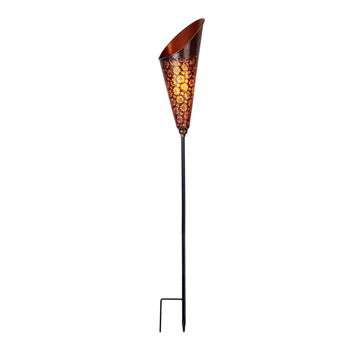 Solarleuchte 5296147 Torch - Schwarz/Kupferfarben, Basics, Kunststoff/Metall (15/12,5/96cm) - Näve