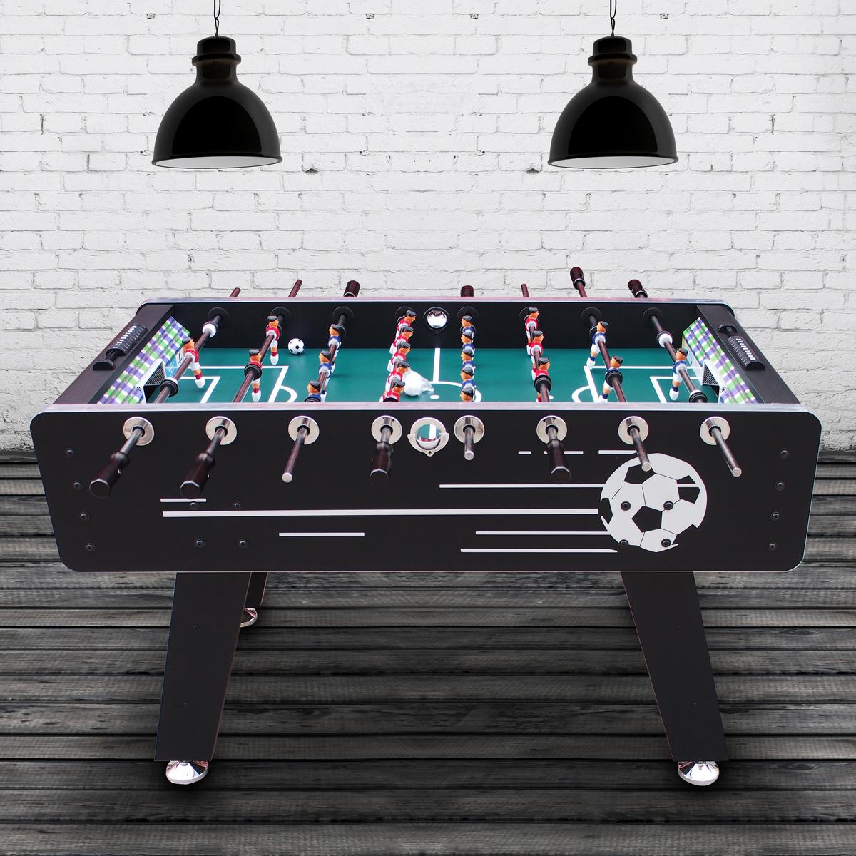 Tischfußball Arena Holz Schwarz + 4 Bälle, Torzähler - Schwarz, Basics, Holz (75/88/141cm) - Ambia Garden