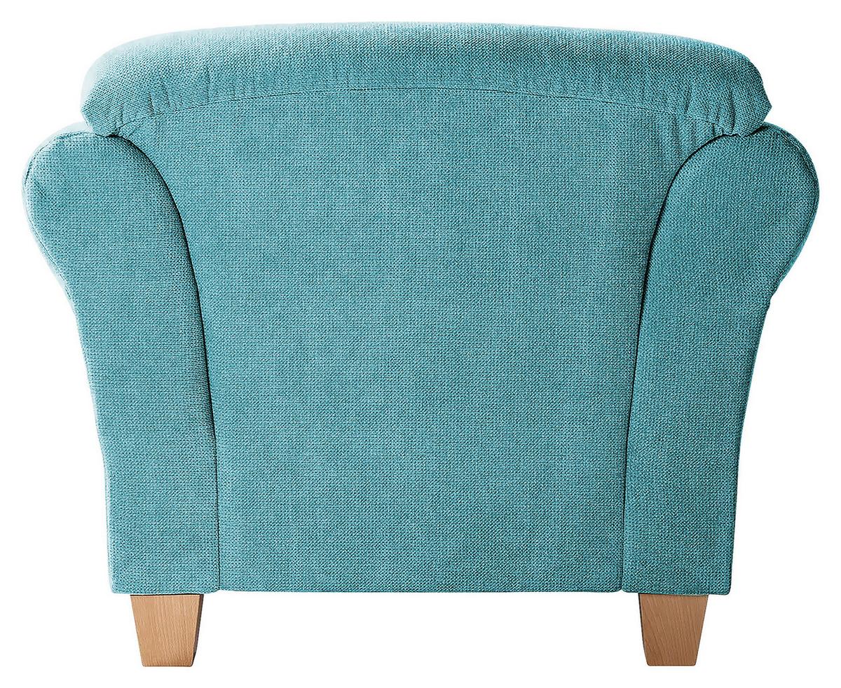 Sessel Gotland petrol Rücken echt, 101x84x89 cm - Petrol/Naturfarben, KONVENTIONELL, Textil (101/84/89cm) - Sit & More