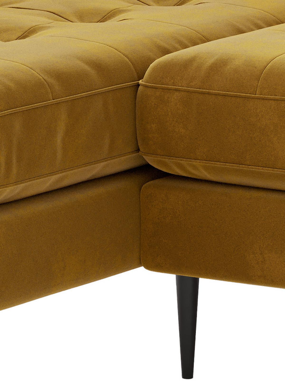 Ecksofa Scott - Edelstahlfarben/Gelb, Design, Textil (259/205cm) - Livetastic