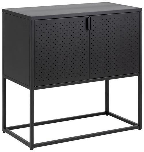 Sideboard Metall Mit 2 Türen 82 cm Newton Schwarz - Schwarz, Trend, Metall (82/80/40cm) - MID.YOU