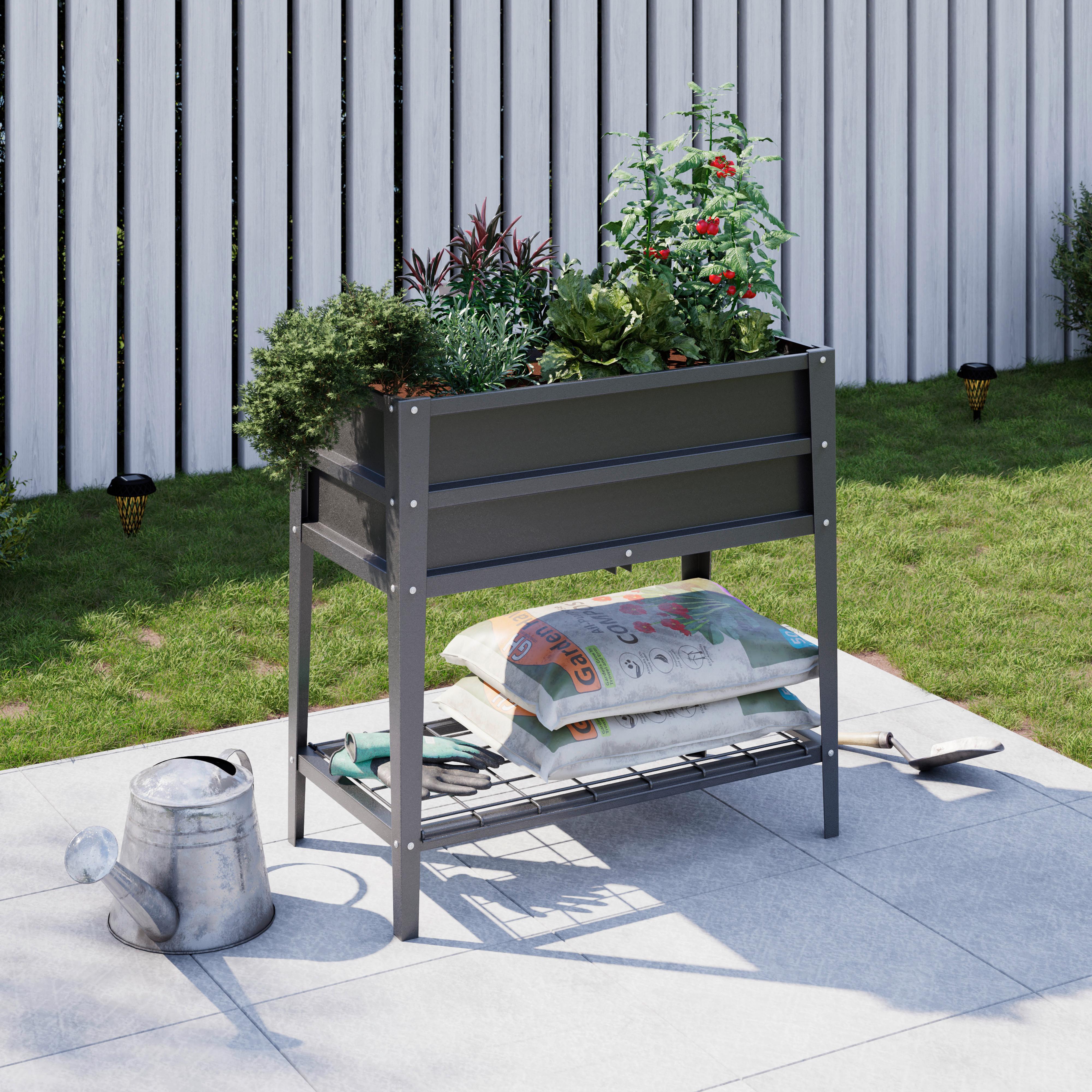 Hochbeet Robus - Anthrazit, MODERN, Metall (80/80/40cm) - Luca Bessoni