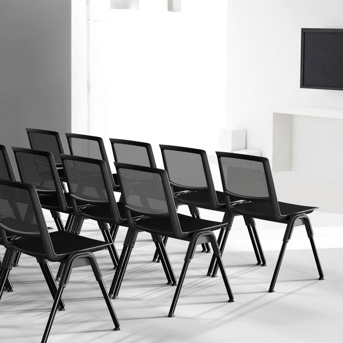BESUCHERSTUHL Meet Schwarz B: 54cm - Schwarz, MODERN, Textil/Metall (54/81/51cm) - MID.YOU