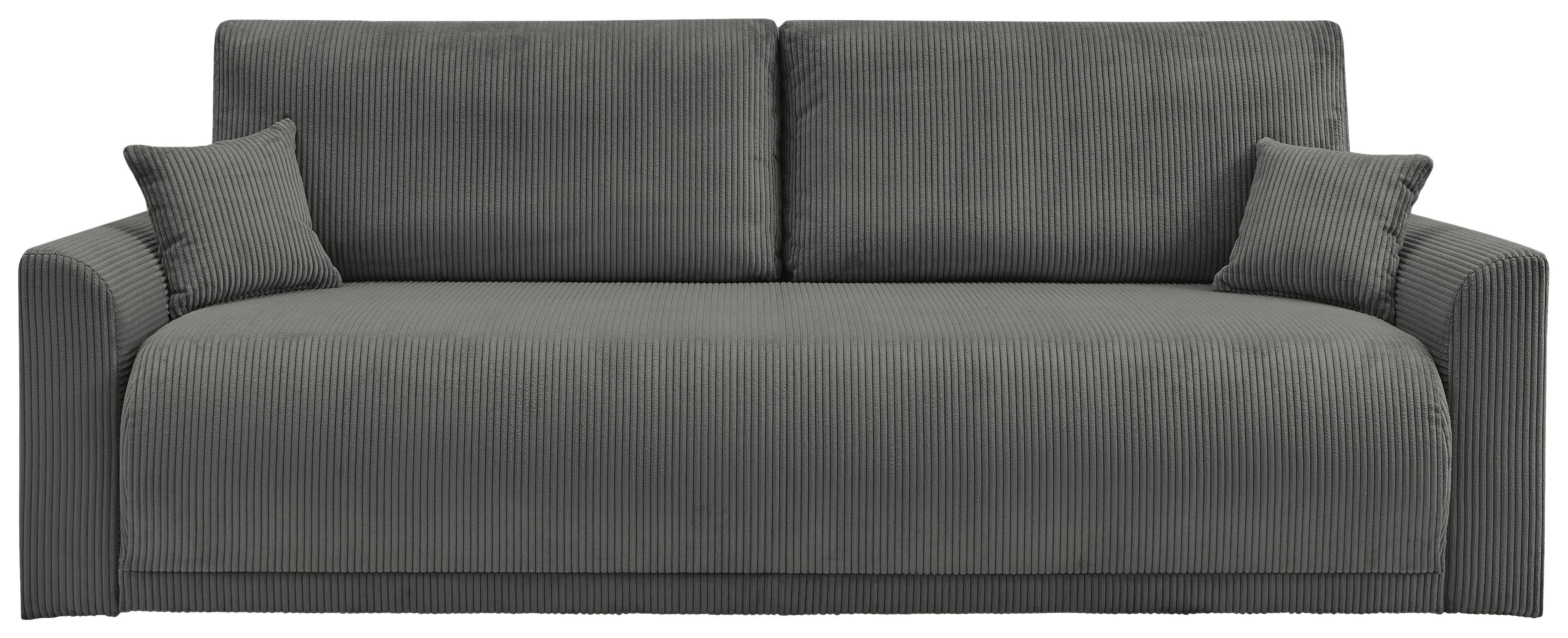 Rozkládací pohovka KIM, tmavě šedý manšestr - tmavě šedá, Moderní, dřevo (234/90/103cm)