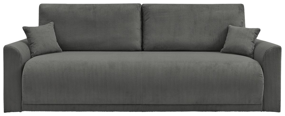 Rozkládací pohovka KIM, tmavě šedý manšestr - tmavě šedá, Moderní, dřevo (234/90/103cm)