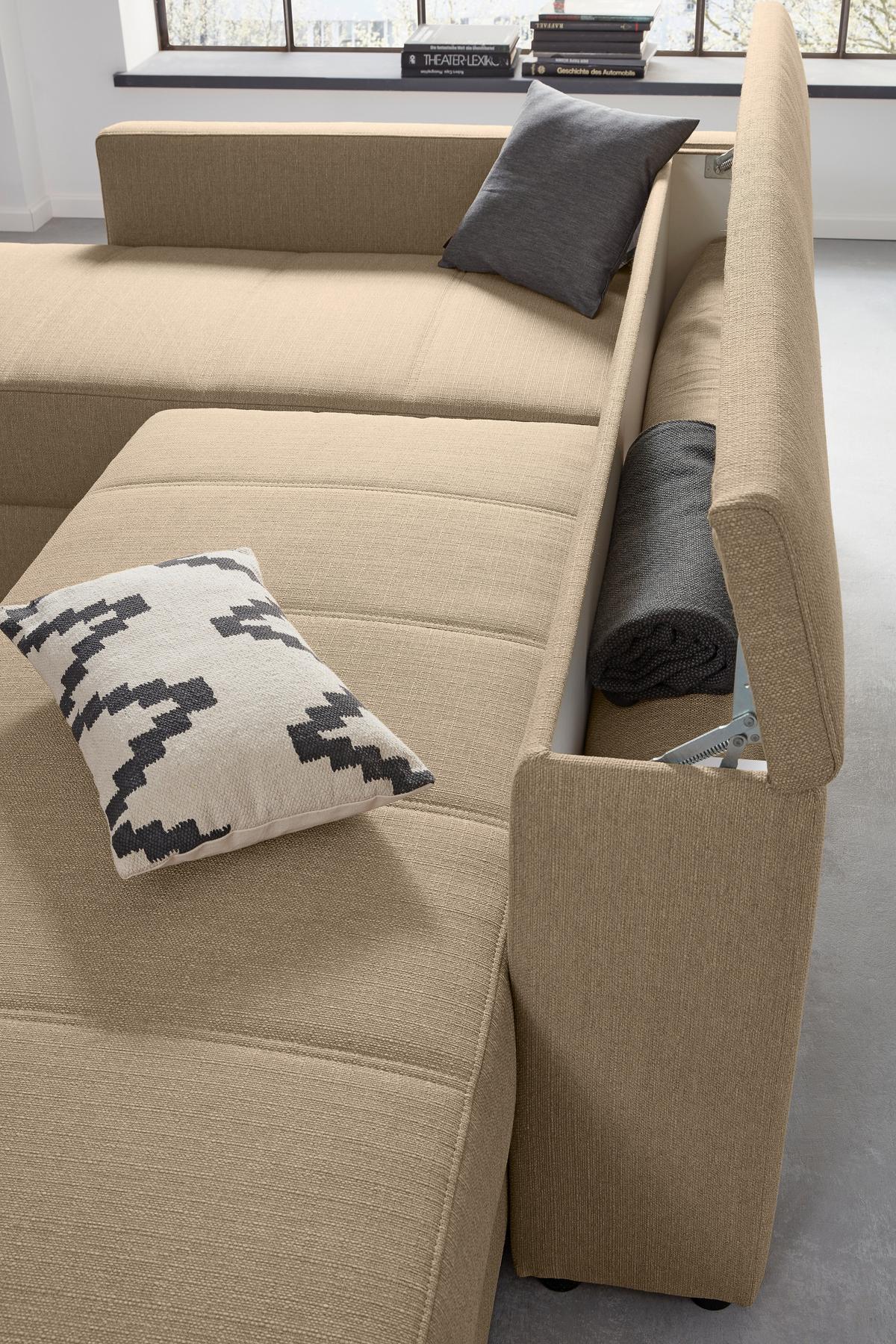 Ecksofa Looks IIi - Beige/Schwarz, Design, Textil (287/229cm) - LOOKS by W.Joop