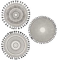 Tányéralátét Sona - fekete/fehér, Modern, textil (38cm)