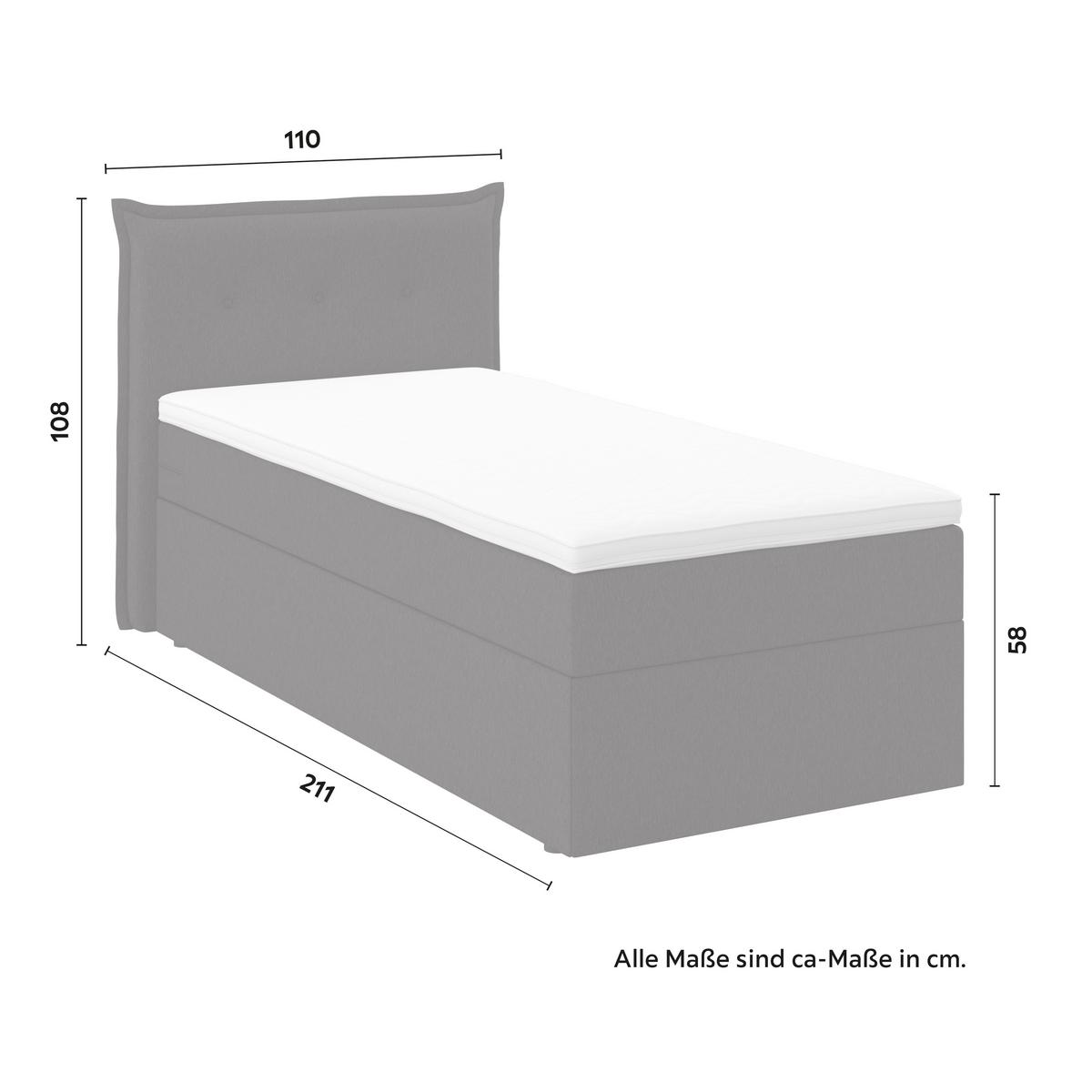 Boxspringová postel POLO 90x200, tmavě šedá - černá/tmavě šedá, Moderní, dřevo/textil (90/200cm) - Bessagi Home