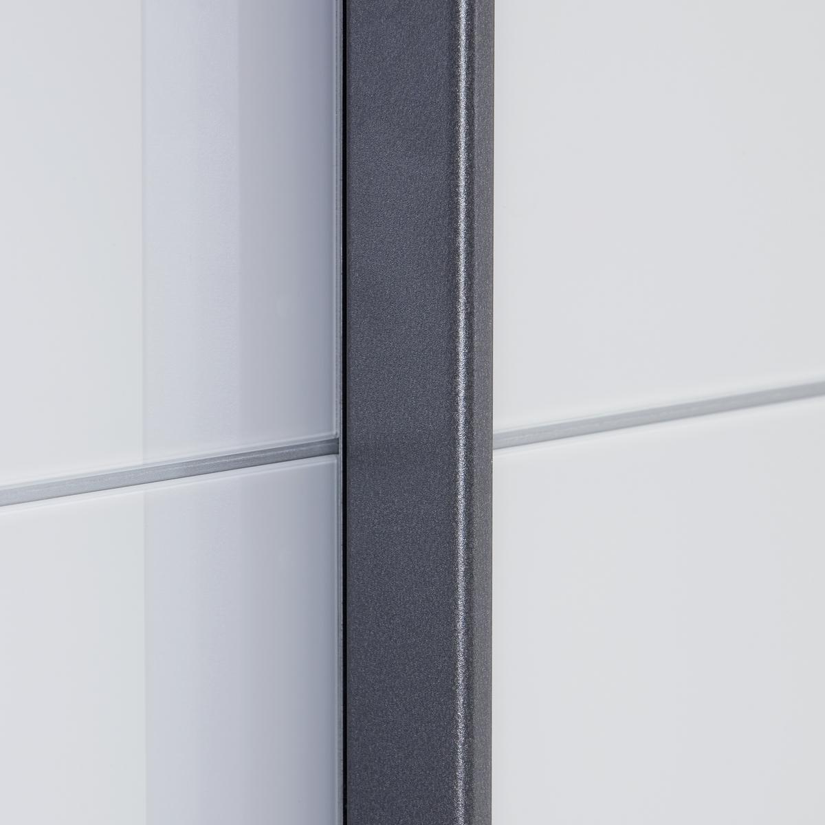 Skříň s posuvnými dveřmi Feldkirch 9, 226/229 cm - tmavě šedá/vysoce lesklá šedá, Moderní, kov/kompozitní dřevo (225/229/62cm)
