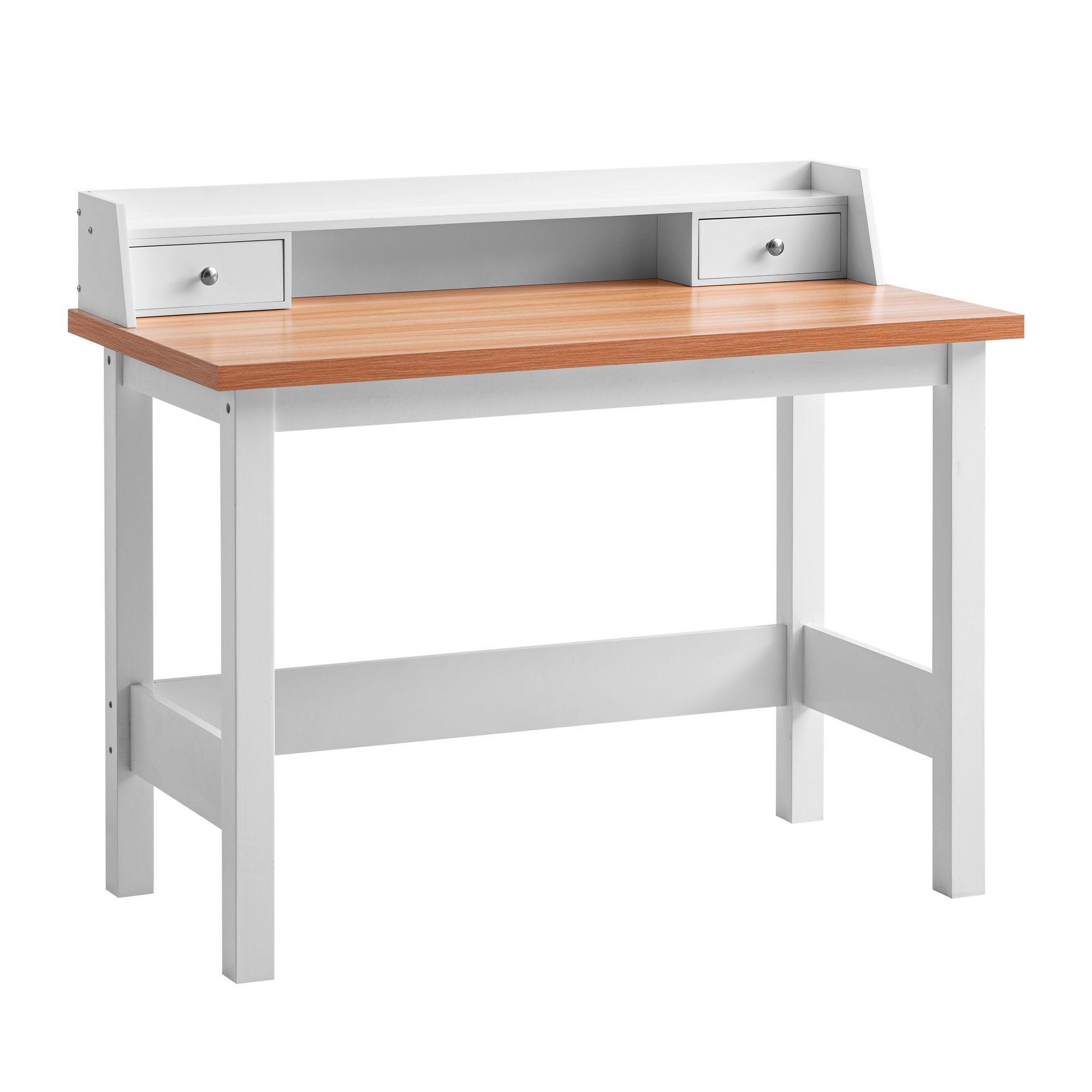 Schreibtisch Weiß L: 106 cm - Weiß, Design, Holz/Holzwerkstoff (106/53/90cm) - Livetastic