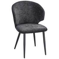 Vierfußstuhl Sindy Chinelle Schwarz - Schwarz, MODERN, Textil/Metall (63/84/58cm) - MID.YOU